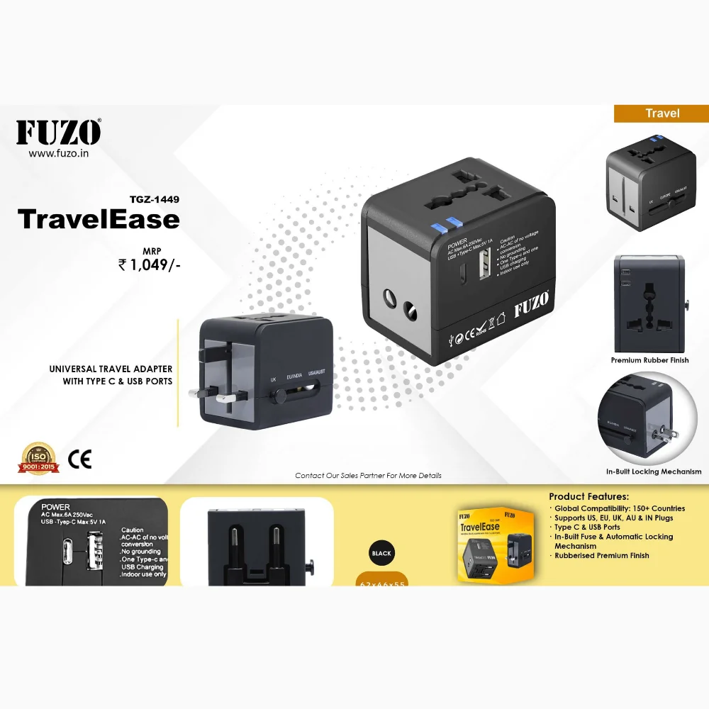 Type C Travel Adapter with USB Port
