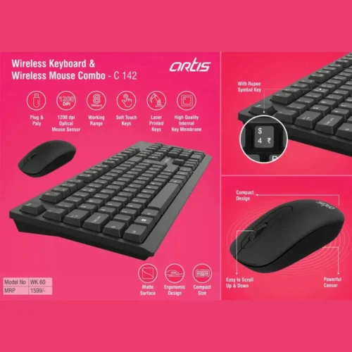 Artis Wireless Keyboard & Wireless Mouse Combo