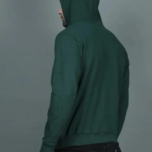 Custom 100% Cotton Sweatshirt in Bottle Green Back