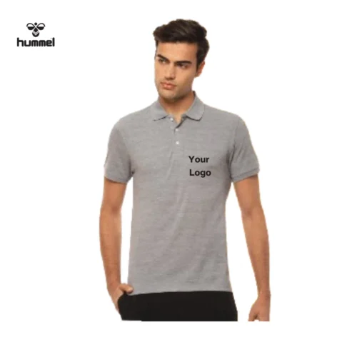 Hummel Plain Pique Polo T-Shirt in Grey