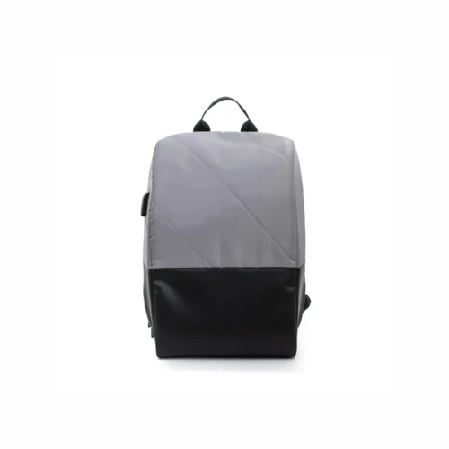 Oblique Anti Theft Premium.Backpack, Backside in Grey Color