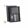 Customized Black Leather Wallet, Keychain & Card holder Gift Set