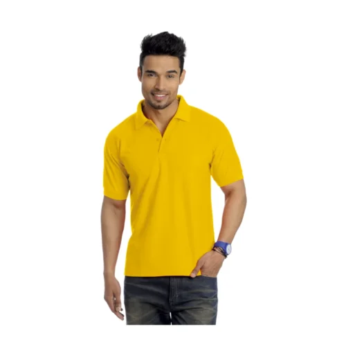 Rice Knit Sports Polyester T-Shirt Yellow