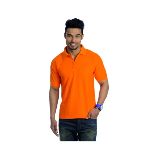 Rice Knit Sports Polyester T-Shirt Orange