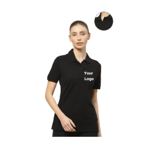 hummel Women's Pique Polo T-Shirt in Black