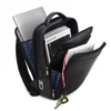 Custom Men's Genuine Leather Waterproof Travel Backpack, Open
