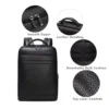 Custom Men's Genuine Leather Waterproof Travel Backpack, Product Details
