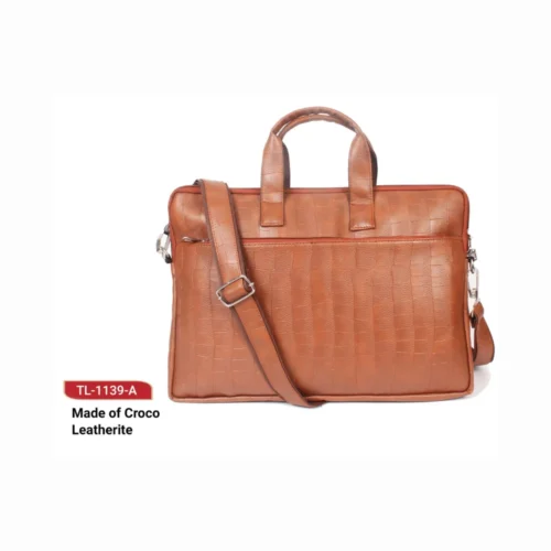 Custom Croco leatherette Bag in Brown