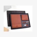 Imported Gift Set in Leather Brown