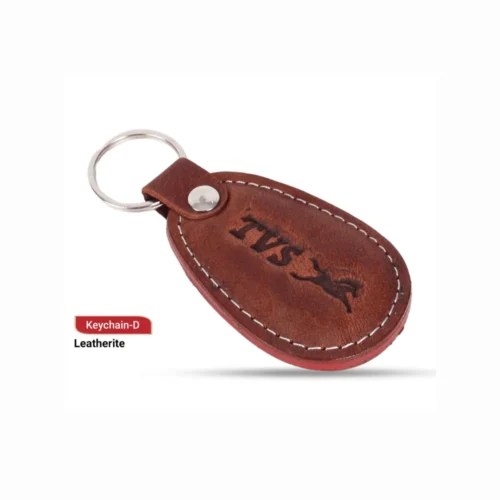 Custom Leather Keychain with Logo Embossed 605 Brown