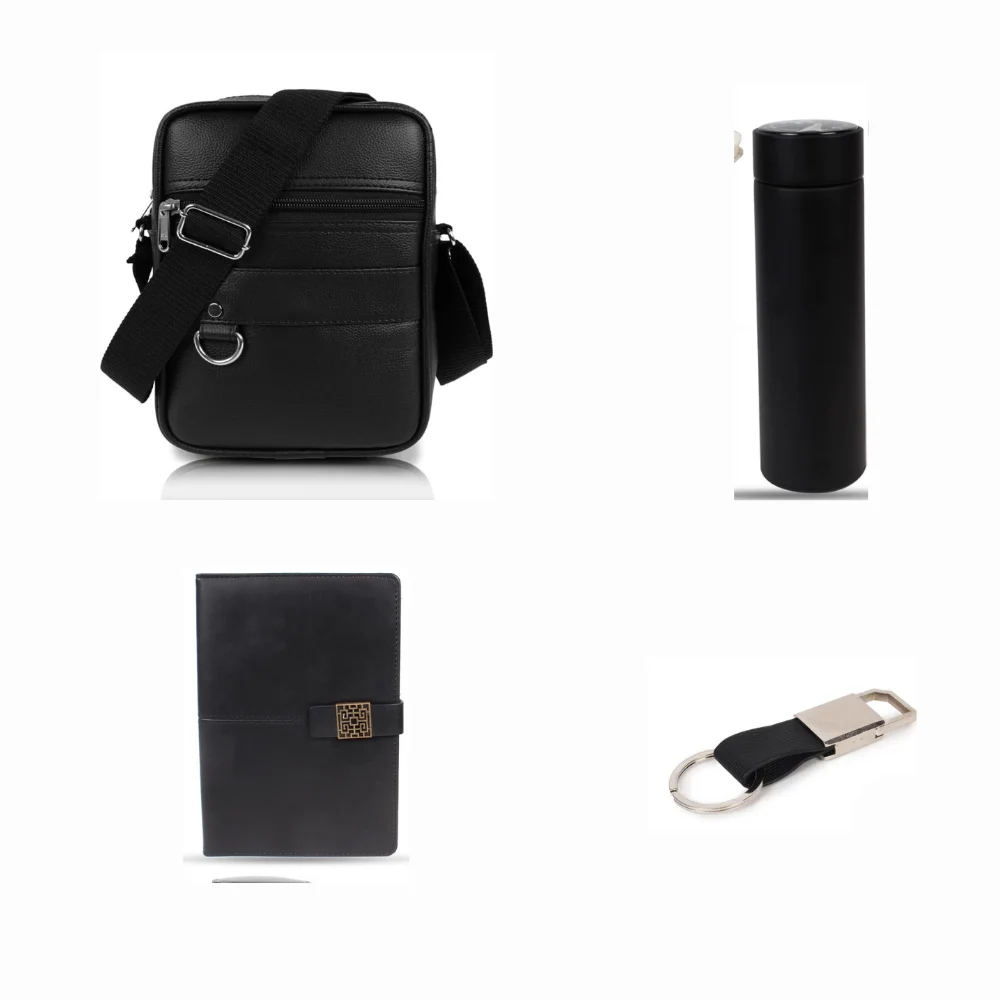 Leather Sling Bag, Bottle, Diary & keychain Set