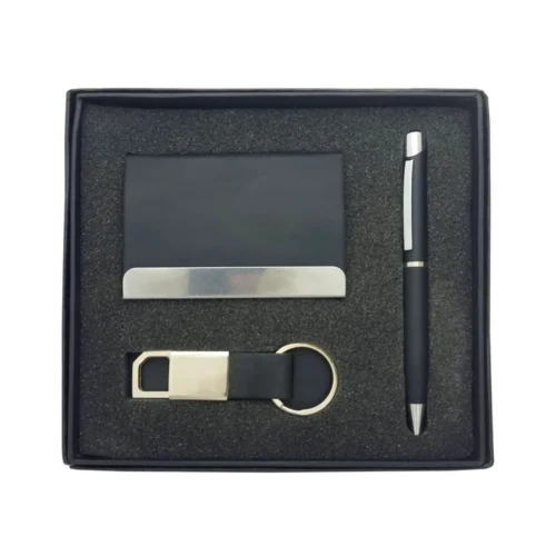 pen, cardholder & keychain gift set