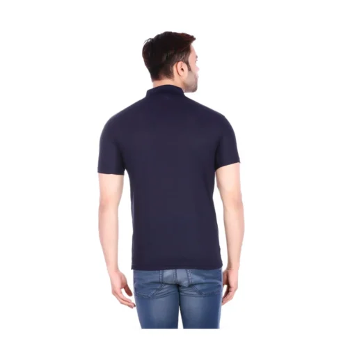 Promotional Nirmal Net Collar T-Shirt in Navy Blue