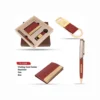 Leather Visiting Card Holder, Keychain & Pen in Rose Gold