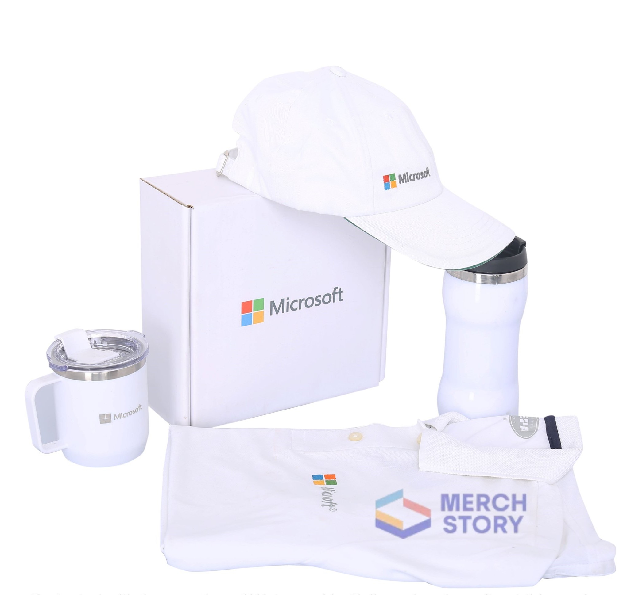 Employee onboarding kit by Merch Story with notebook, bottle and premium packaging