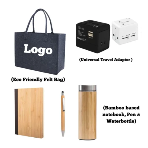 Eco-Friendly Onboarding Kit with Travel Adaptor