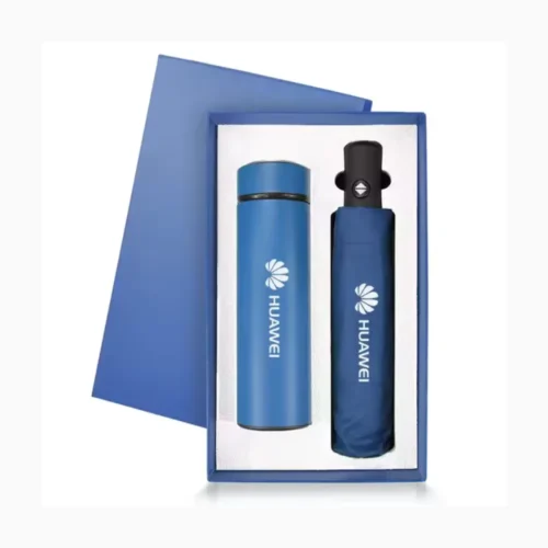 Custom Umbrella & Temp Bottle Corporate Gift Set