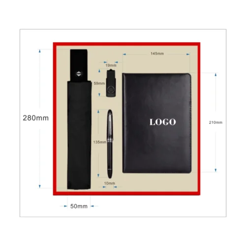 Luxury Corporate Gift Item with Umbrella & notebook Set