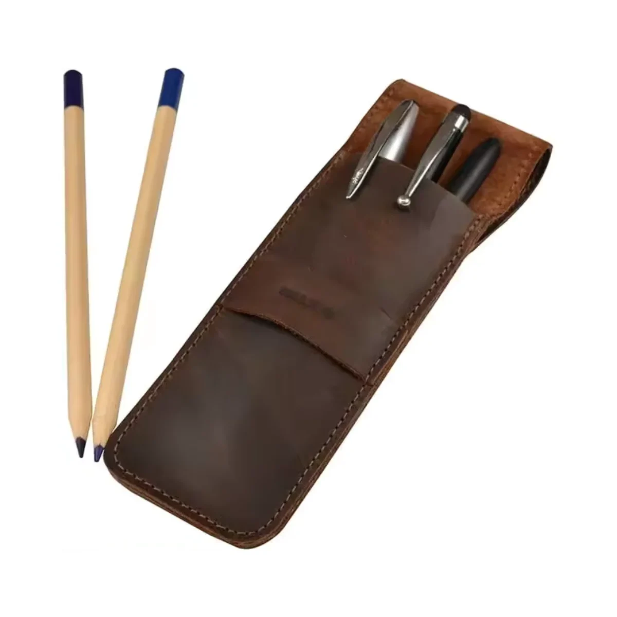 Leather Luxury Pen Holder With Logo Emboss | Corporate Gi