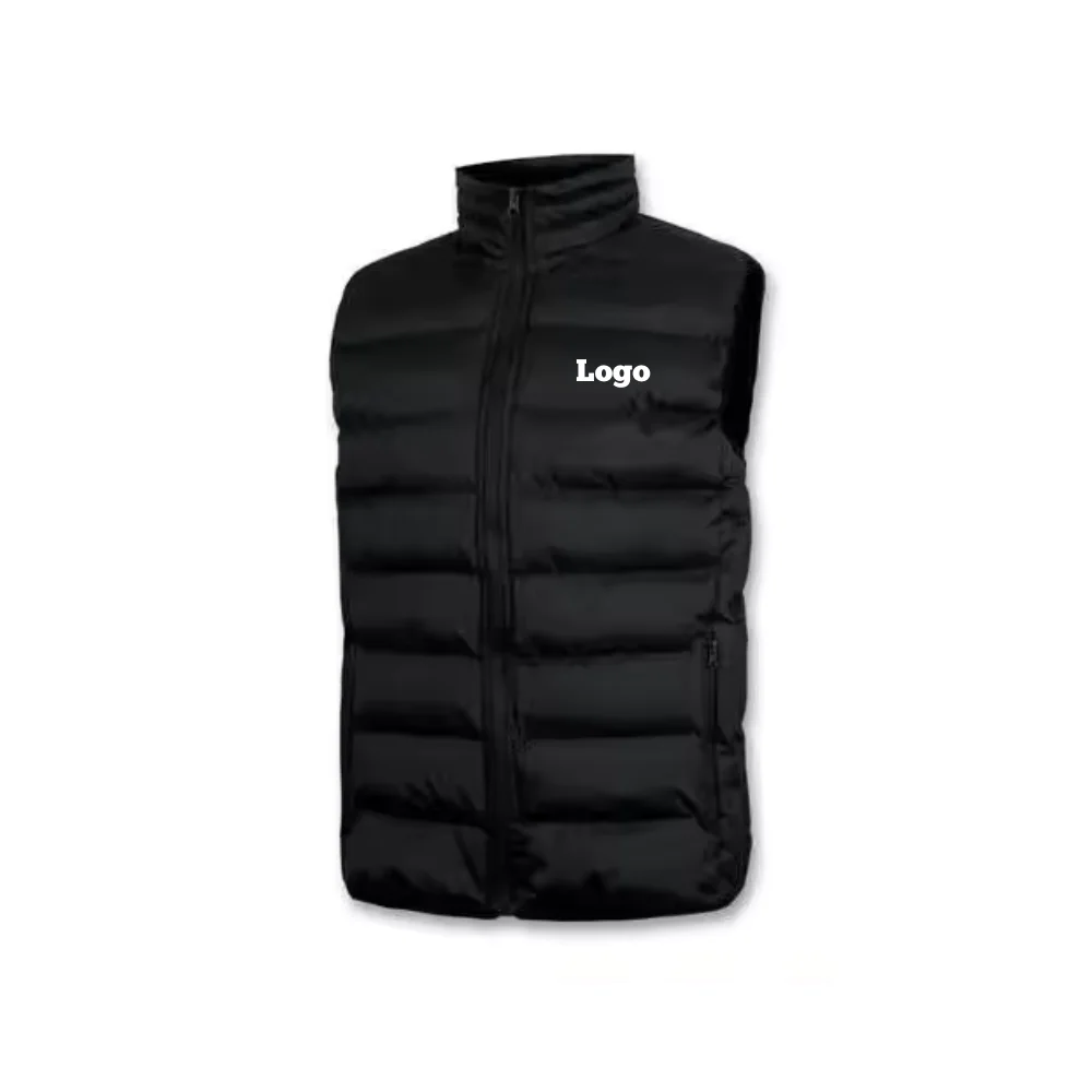 Customized Sleeveless Winter Puffer Jacket in Black