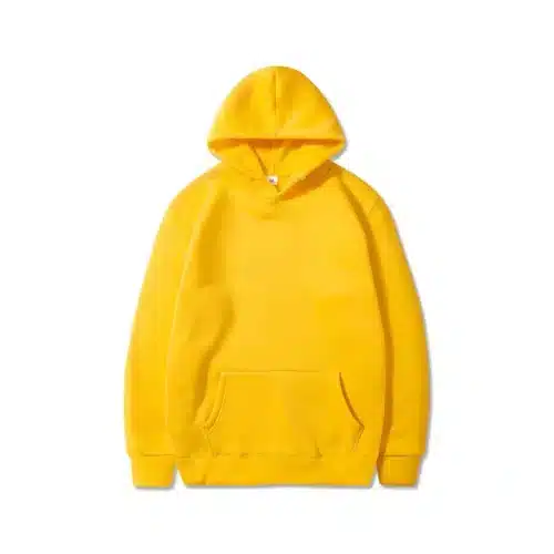 Customized 300 GSM Spun Matty Hoodie in Yellow