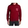 Customized 100% Cotton Sweatshirt with Hood in Maroon