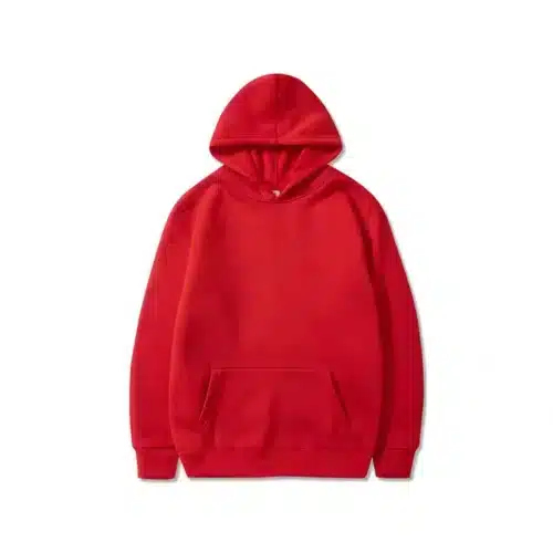 Customized 300 GSM Spun Matty Hoodie in Red