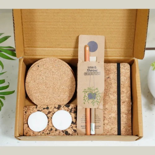 Eco-Friendly Diary, Coaster, Seed Pen & Pencil Gift Combo