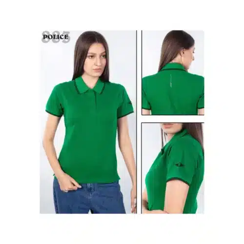 Custom Police Women's Polo T-Shirt in Pastel Green