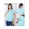 Custom Police Women's Polo T-Shirt in Aqua Blue