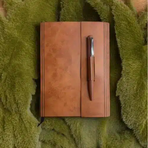 A5 Leatherette Flip Notebook with Pen