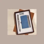 Steel Blue Card Holder & Pen Gift Set