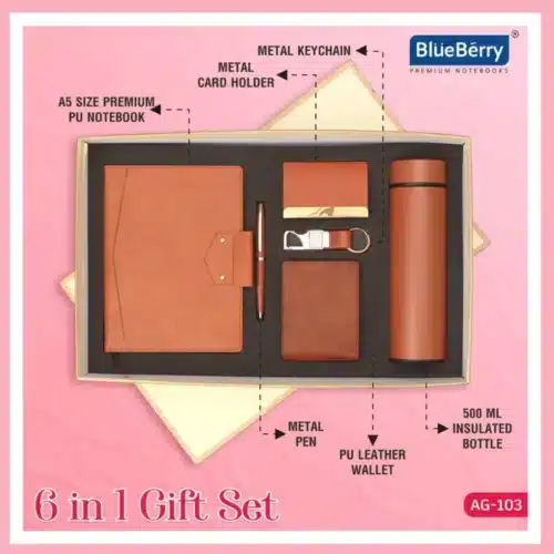 Tan Brown 6in1 Corporate Gift Set