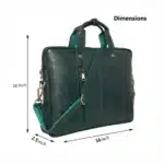 Crocodile Leather Laptop Messenger Bag in Bottle Green