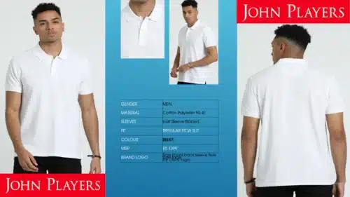 John Player Customized Polo T-Shirt in White