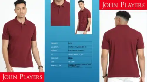 John Player Customized Polo T-Shirt in Maroon