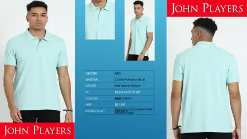 John Player Customized Polo T-Shirt in Mint Green