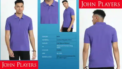 John Player Customized Polo T-Shirt in Purple