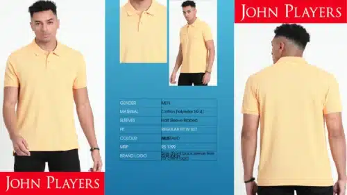 John Player Customized Musterd Yellow Polo T-Shirt