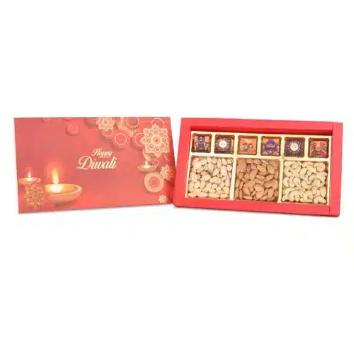 6-Piece Diwali Chocolate & Dry Fruit Gift Box | Custom Corporate Gifting