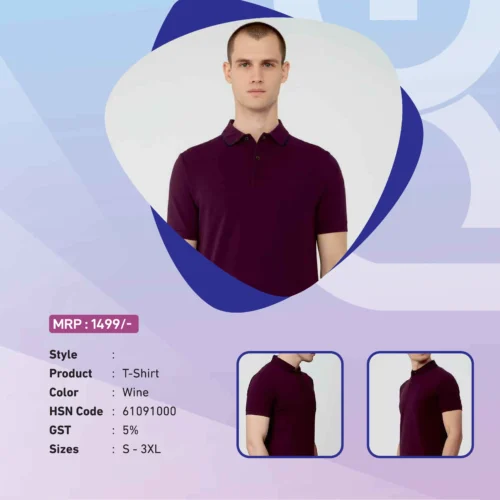Peter England Wine Corporate Polo T-Shirt