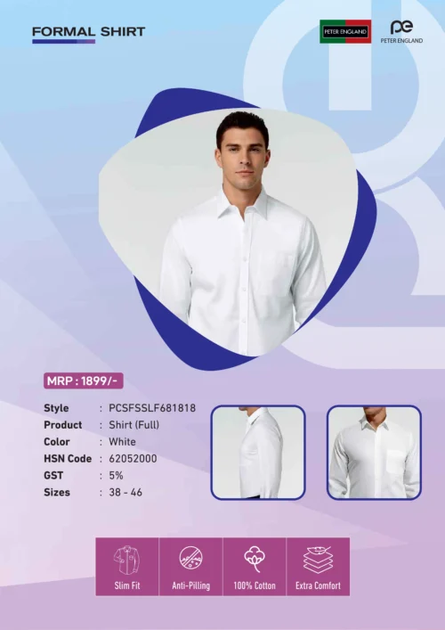 Peter England White Shirt for Corporates