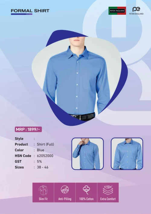 Peter England Blue Shirt for Corporates