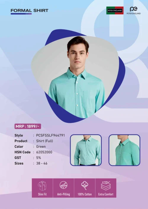 Peter England Green Shirt for Corporates