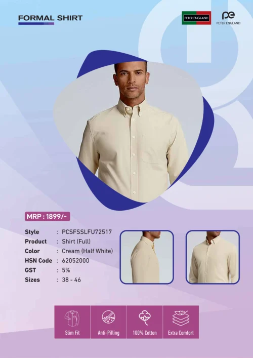 Peter England Beige Shirt for Corporates