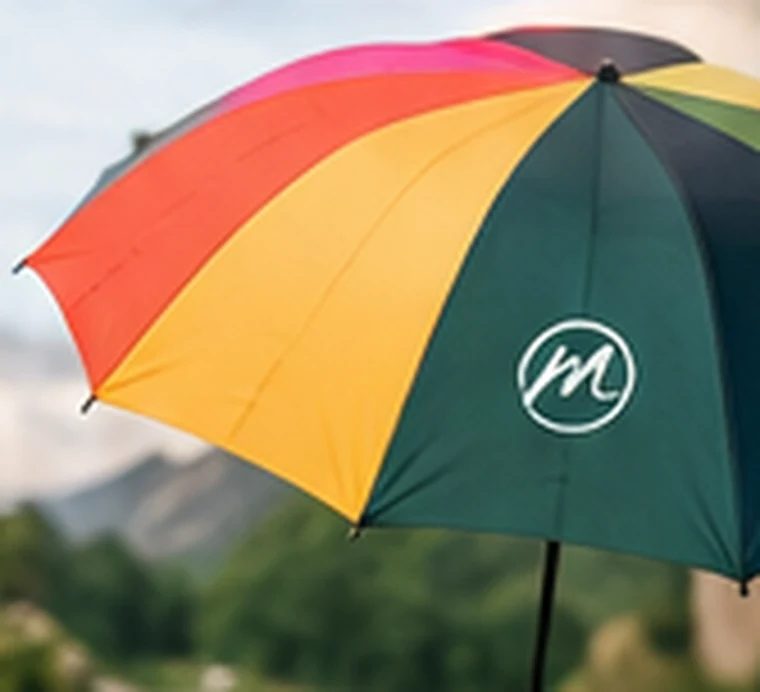 Beyond the Black Box: Gen Z Employee Welcome Kit Ideas That Go Places 5 Concept illustration of a colour-blocked umbrella as a practical employee onboarding gift