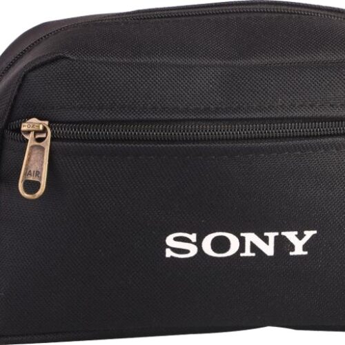Custom Black Dual-Zip Utility Pouch with Side Handle