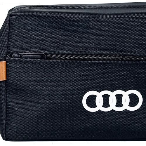 Custom Black Dual-Zip Travel Pouch