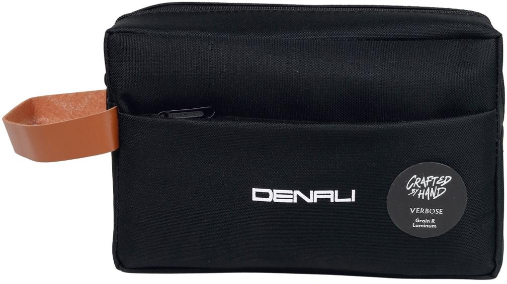 Custom Black Double-Zip Pouch with Contrast Tab