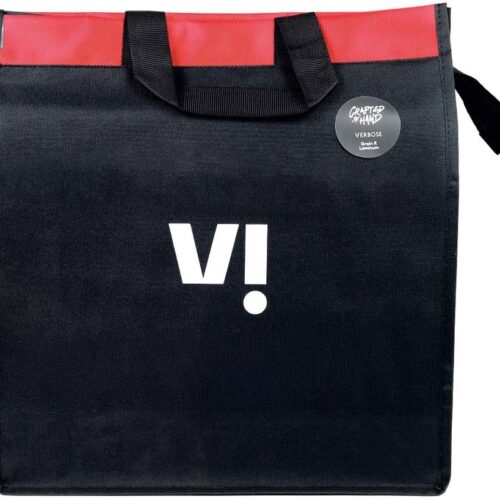 Custom Black Polyester Zip Tote with Red Accent